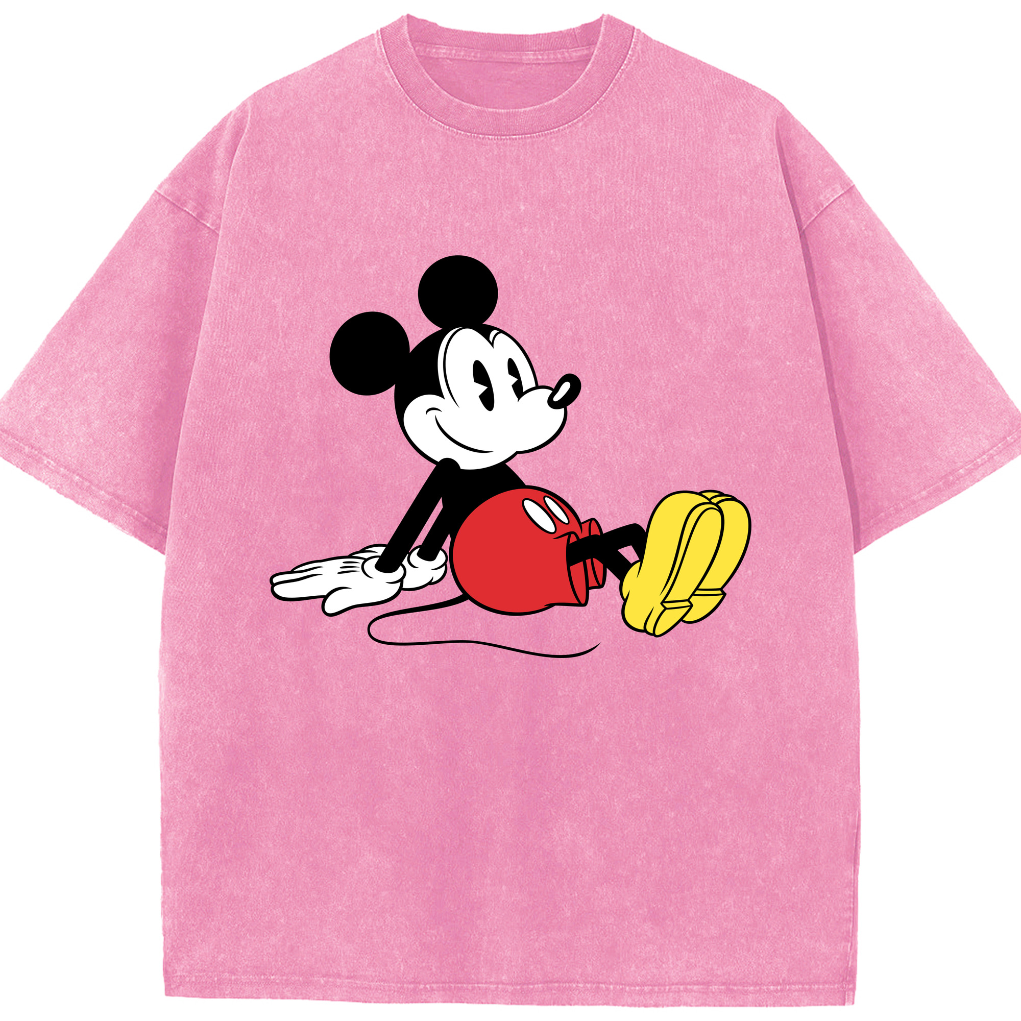 （画像用） ミッキーマウス Mickey Mouse 綿100% ヴィンテージ風 半袖Tシャツ（フロントプリント）